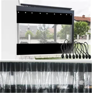 Outdoor Waterproof Curtain Transparent Pergola Side Panels Wear-Resistant Patio Tarpaulin, Weatherproof Dust-Proof, Customizable (Color : Clear, Size : 3.28x7.22ft/1x2.2m)