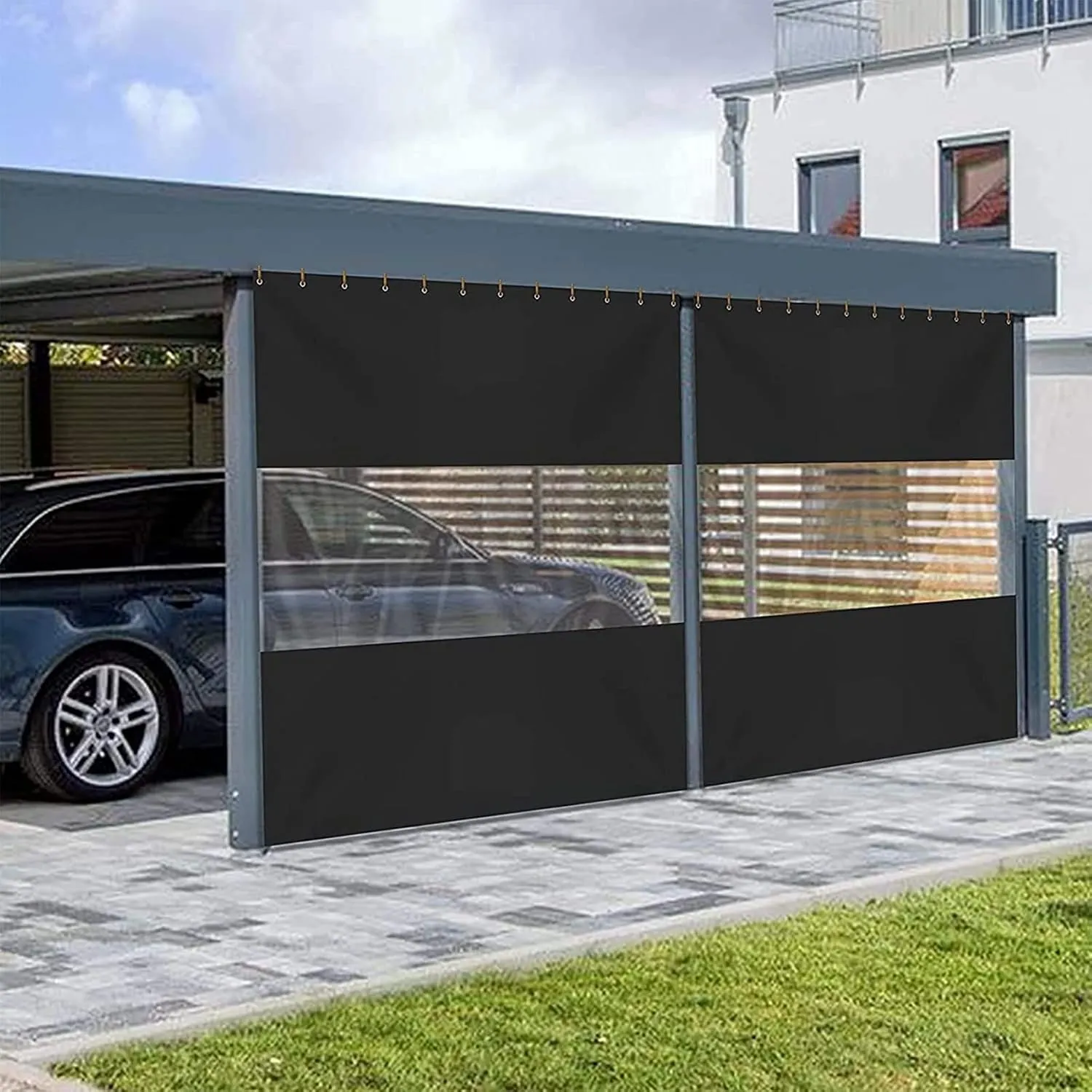 Outdoor Waterproof Curtain Transparent Pergola Side Panels Wear-Resistant Patio Tarpaulin, Weatherproof Dust-Proof, Customizable (Color : Clear, Size : 3.28x7.22ft/1x2.2m)