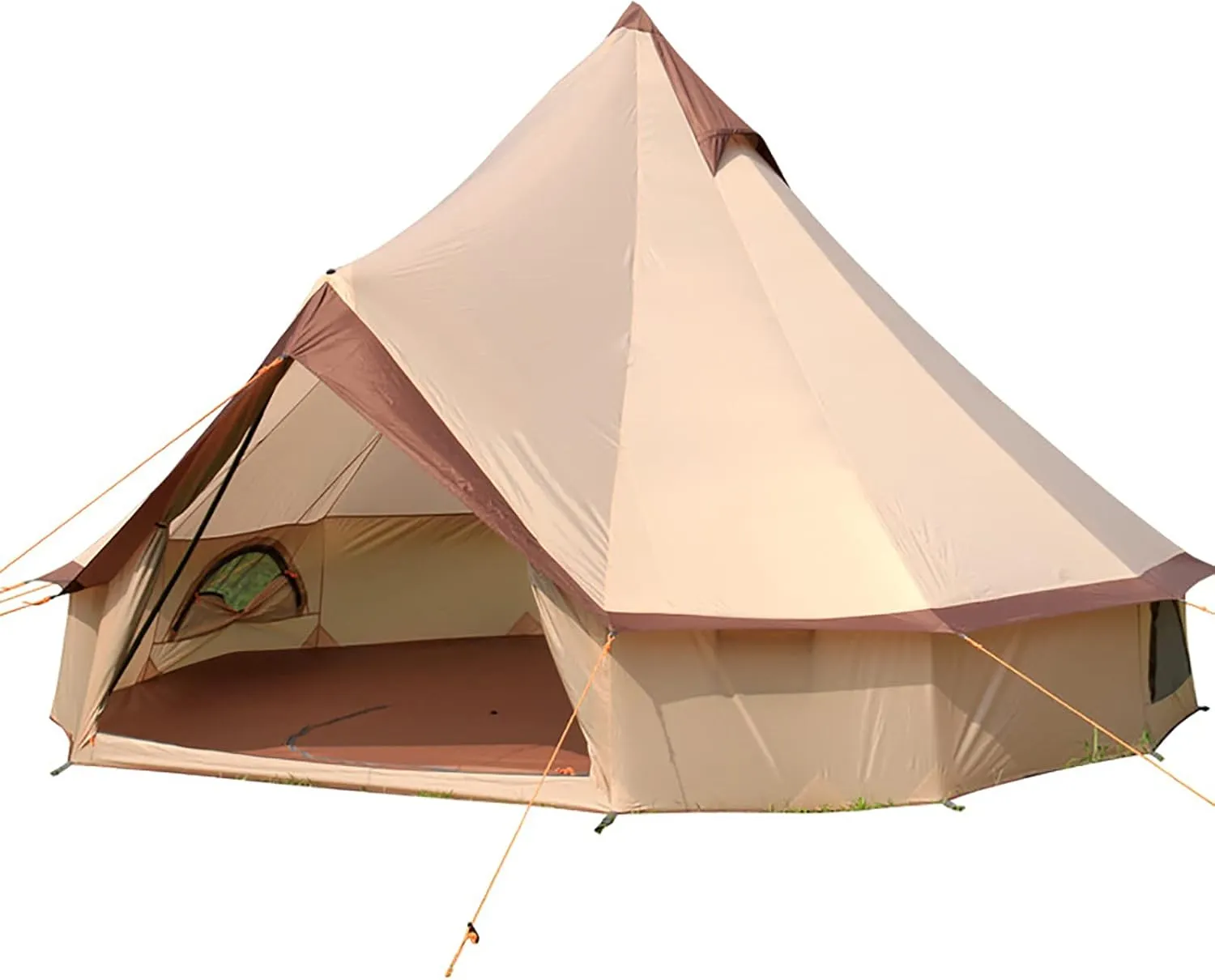 Outdoor Waterproof Tent,Family Camping Bell Tent,Luxury Yurt Tents with Sturdy Center & Door Pole and Space for 3-10 Person Camping Hiking Hunting FES