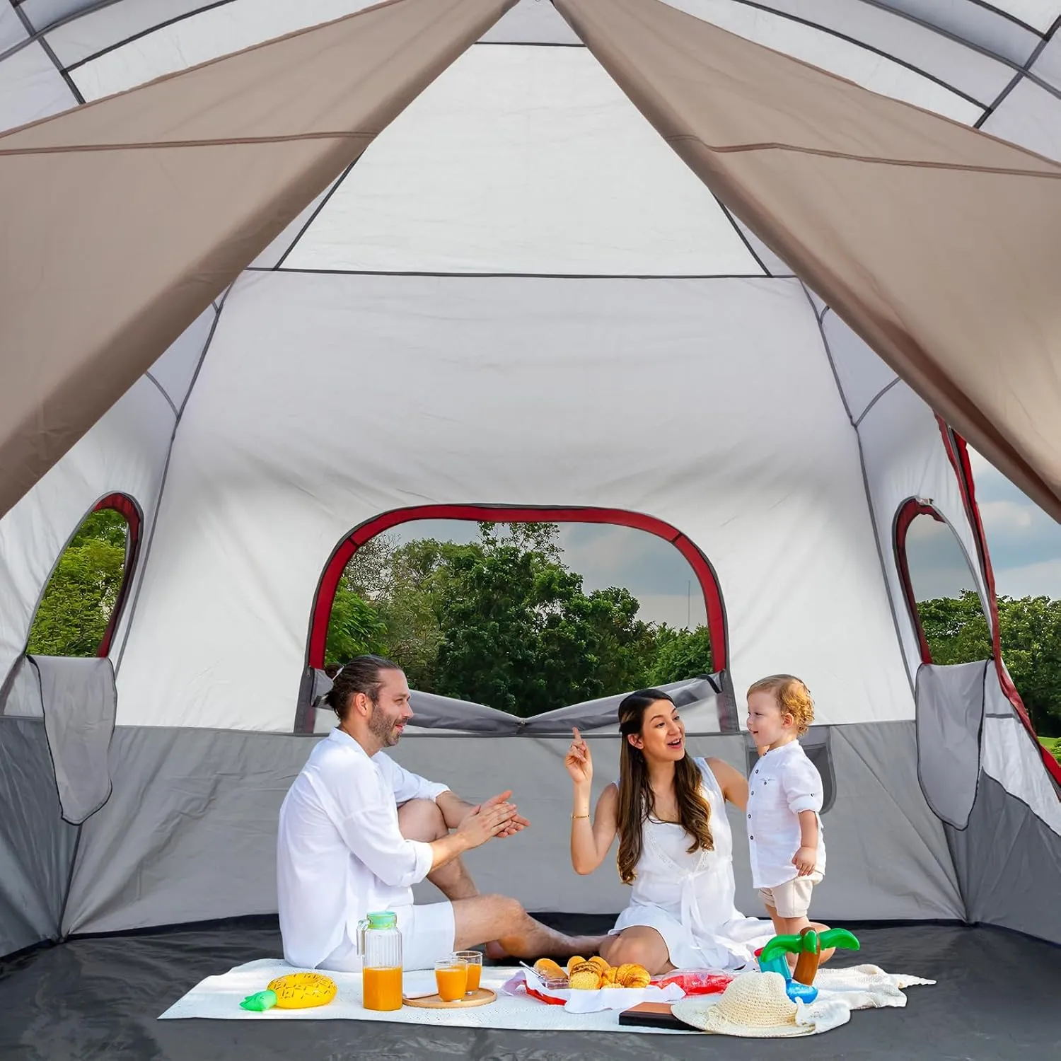 Outvita 8/10 Person Camping Tent, Large 2 Room Family Tent with Weatherproof Instant Cabin Shelter with Rainfly & Carry Bag for Backpacking Hiking Car Traveling…