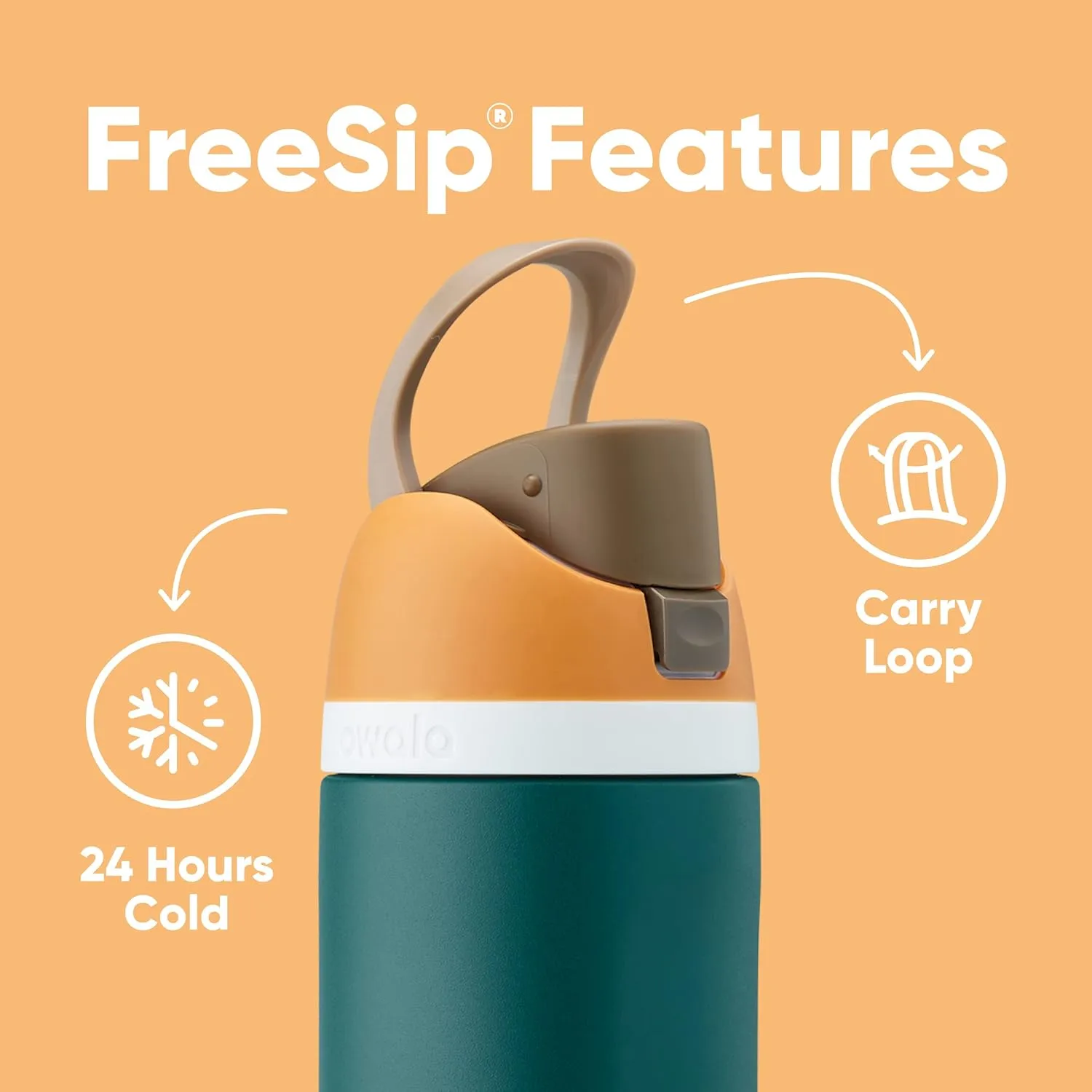 Owala FreeSip Insulated Stainless Steel Water Bottle with Straw, BPA-Free Sports Water Bottle, Great for Travel, 24 Oz, Summer Sweetness