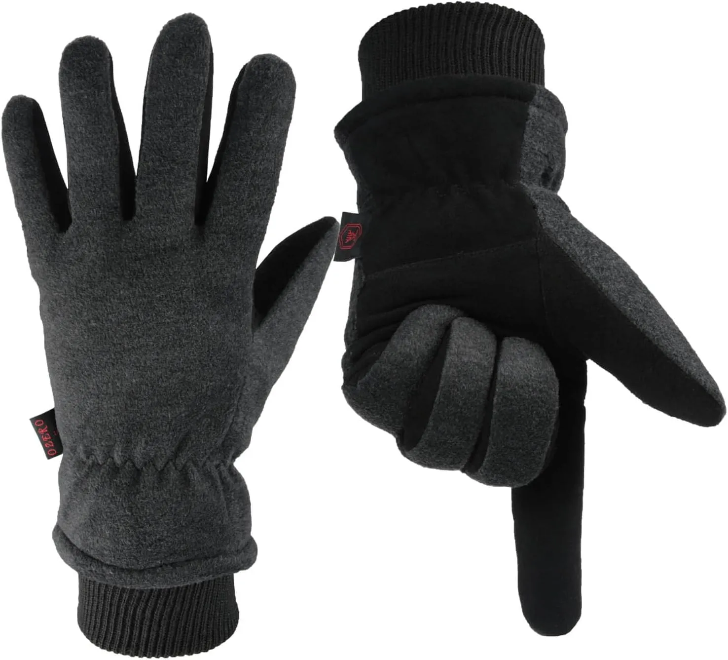 OZERO Men & Women Winter Gloves -30°F Deerskin Leather Water-resistant Windproof Cold Weather Glove for Driving Hiking