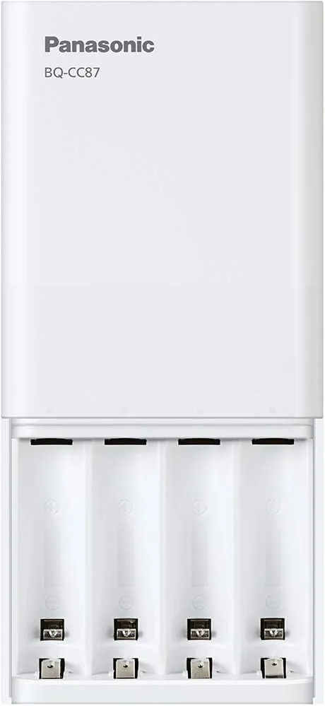 Panasonic BQ-CC87ABBA eneloop Advanced Individual Battery Charger with Portable Charging Technology, White
