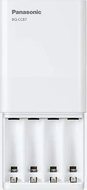 Panasonic BQ-CC87ABBA eneloop Advanced Individual Battery Charger with Portable Charging Technology, White