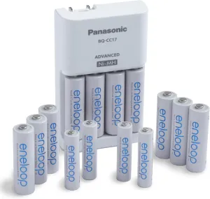 Panasonic K-KJ17MZ104A eneloop Power Pack; 10AA, 4AAA, and Advanced Individual Battery Charger