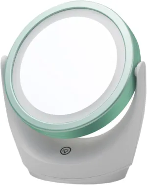 PartyKindom 1pc Swivel Smart Dimming LED Makeup Mirror Tabletop Vanity Mirror with High Definition Reflection Touch Control Craftsmanship Rechargeable