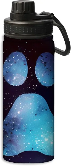 Paw Pattern pattern Sports Leak Proof Water Bottle 18 oz, Insulated Water Bottles for Bicycles,Fitness,Yoga,Hiking etc.Blue