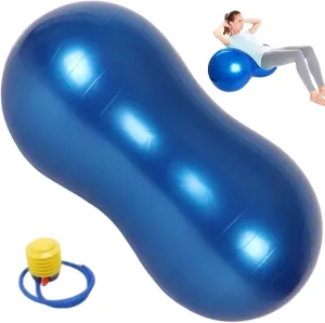 Peanut Ball, Anti Burst Thicken PVC Peanut Exercise Ball, 35.4x17.7 Balance with a Air Pump, Portable for Kids Therapy Pregnancy Yoga, Home & Gym, Blue, Exercise Balls