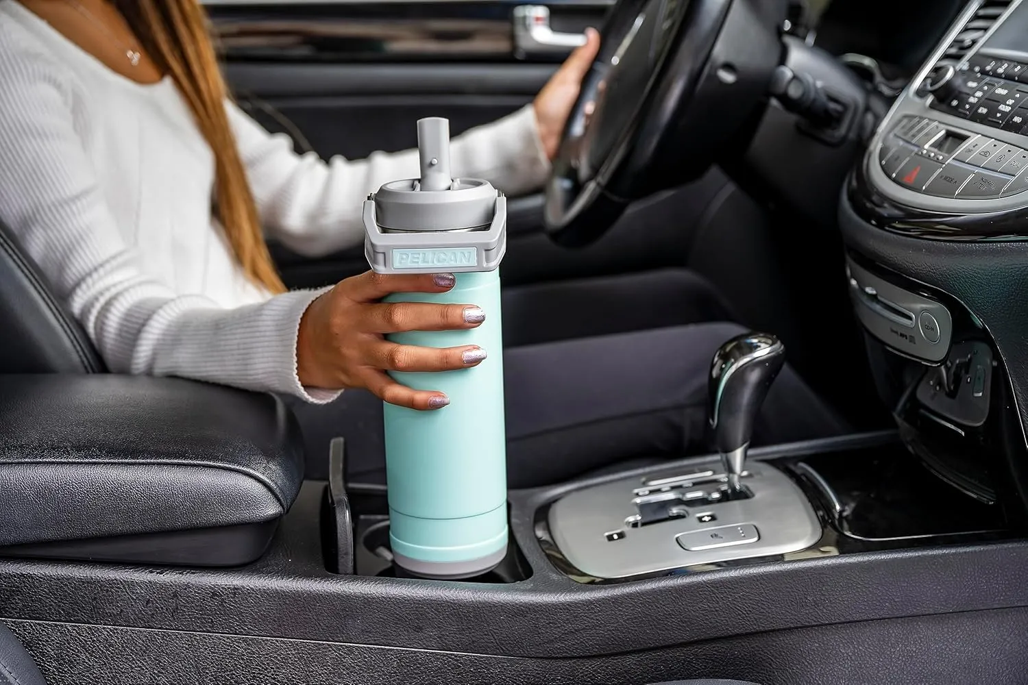Pelican Hydration Pelican Pacific™ 26 oz Vacuum Insulated Tumbler - Recycled Stainless Steel Double Wall Travel with Dual Lid, Powder Coated Insulated Water Bottle For Cold Drinks, Midnight