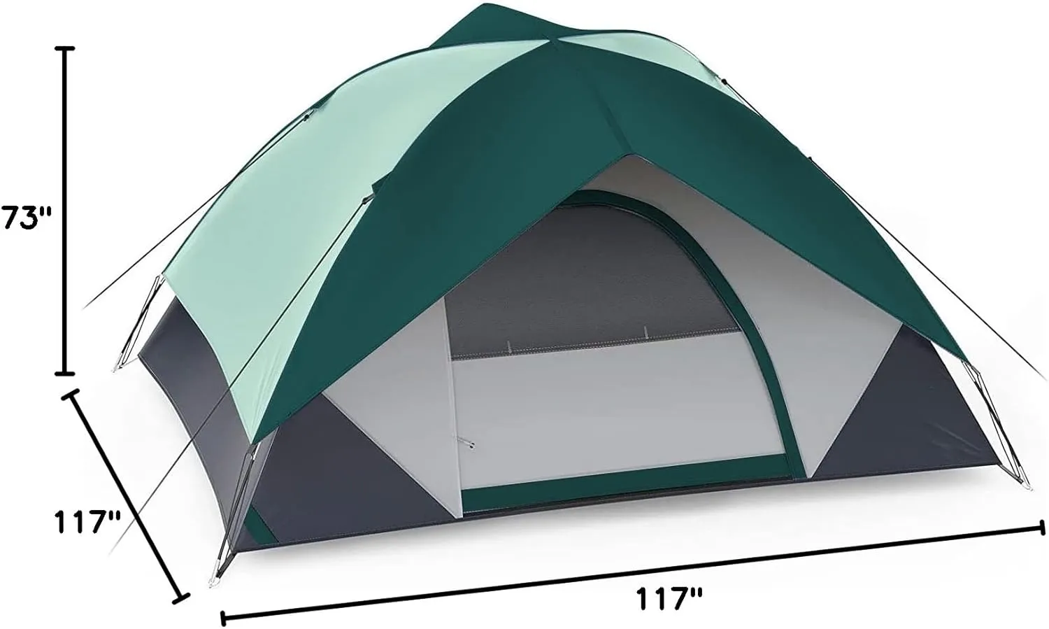 Person Camping Tent, Outdoor Family Tent with Removable Rainfly for Backpacking, Hiking, Windproof and Waterproof Dome Tent for Comfortable Trip, Easy Set Up