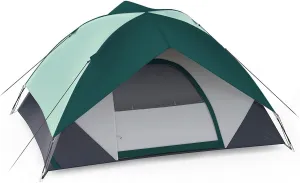 Person Camping Tent, Outdoor Family Tent with Removable Rainfly for Backpacking, Hiking, Windproof and Waterproof Dome Tent for Comfortable Trip, Easy Set Up