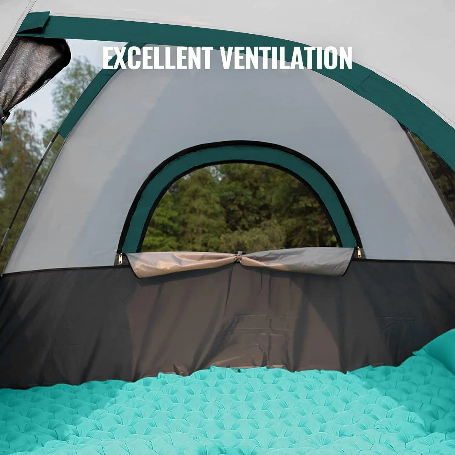 Person Camping Tent, Outdoor Family Tent with Removable Rainfly for Backpacking, Hiking, Windproof and Waterproof Dome Tent for Comfortable Trip, Easy Set Up