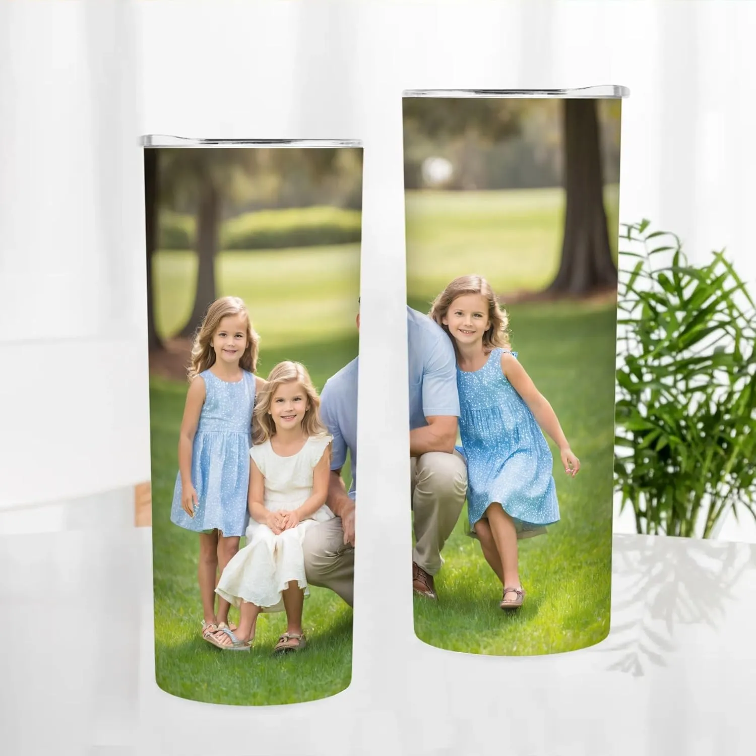 Personalized 20 oz Insulated Tumbler with Straw Lid, Custom Stainless Steel Coffee Cup with Photo Logo Text, Customized Double Walled Vacuum Travel Car Cup