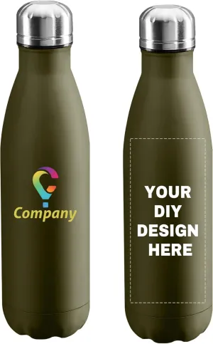 Personalized Custom Water Bottle Print in USA 17oz Stainless Steel Double Wall Leakproof Cups With Colorful Text Logo for Sports Outdoors