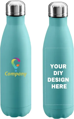 Personalized Custom Water Bottle Print in USA 17oz Stainless Steel Double Wall Leakproof Cups With Colorful Text Logo for Sports Outdoors
