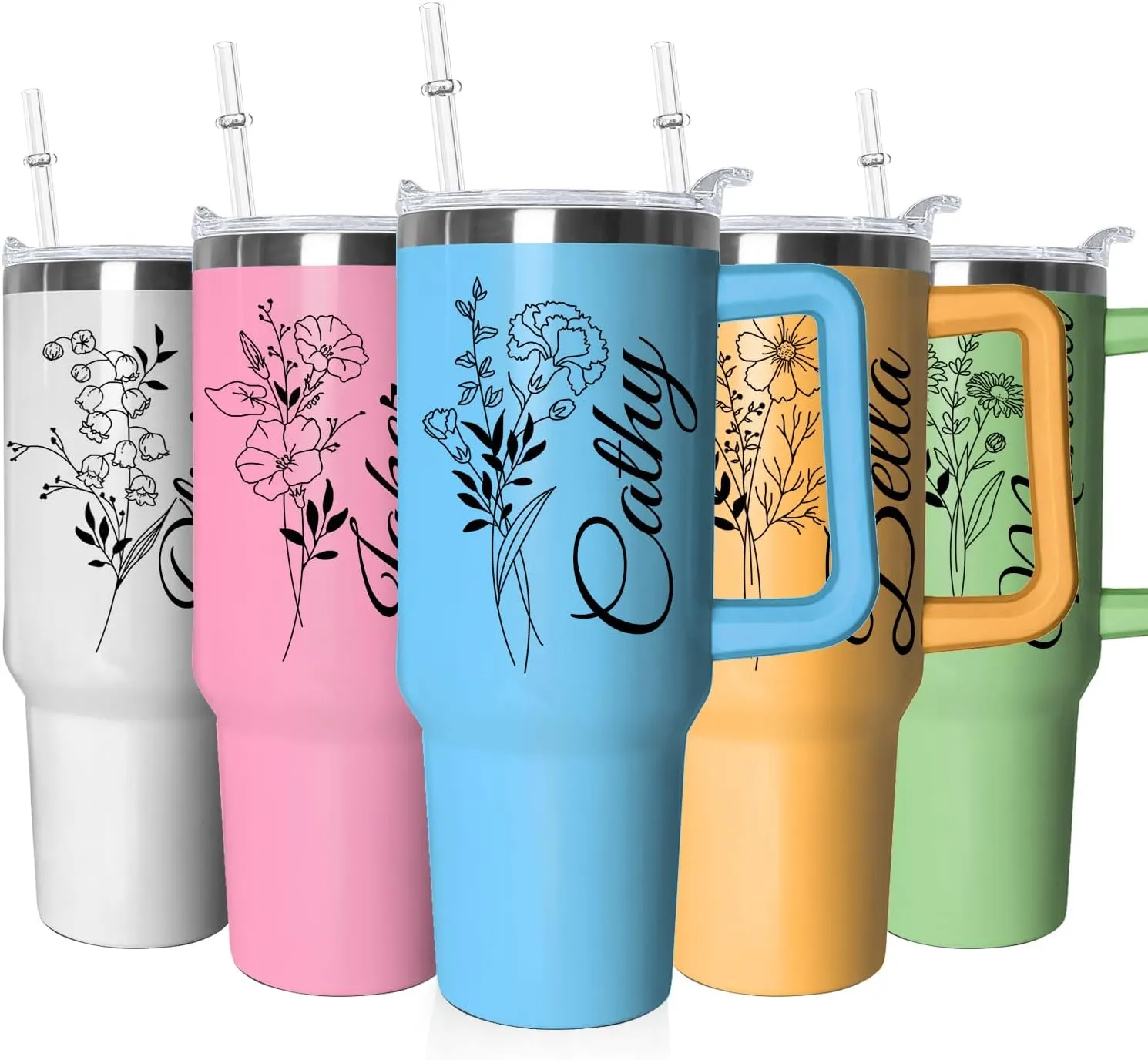 Personalized Gifts Custom Tumbler with Straw 40 Oz Customized Stainless Steel Insulated Travel Cup Add Name,Photo,or Logo,Custom Travel Coffee mug,Personalized Photo Gifts for Women Men