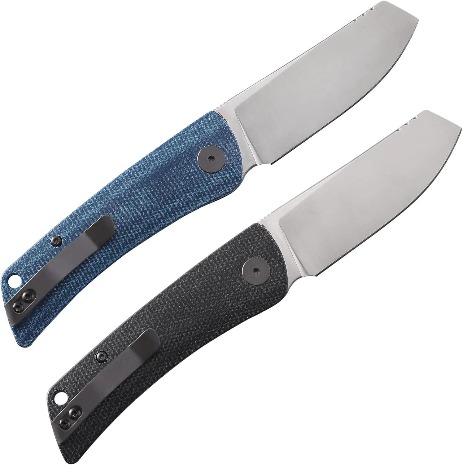 Petrified fish PFE05 Flavorist,3.15" K110 Satin Blade, 94g Micarta Handle Front Flipper Liner lock Folding knife (Blue)