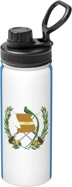 PHAYAH Flag Of Guatemala Camping Hiking Hydration Flask Stainless Steel, Double Walled & Vacuum Insulated Water Bottle