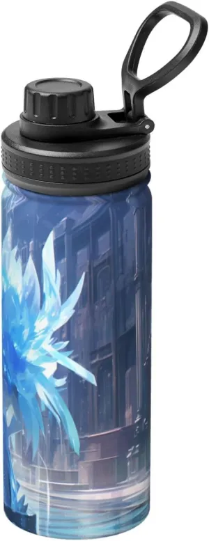 PHAYAH Ice Sculpture Lily Camping Hiking Hydration Flask Stainless Steel, Double Walled & Vacuum Insulated Water Bottle
