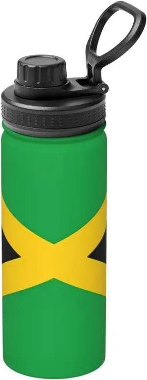 PHAYAH Jamaica Flag Camping Hiking Hydration Flask Stainless Steel, Double Walled & Vacuum Insulated Water Bottle