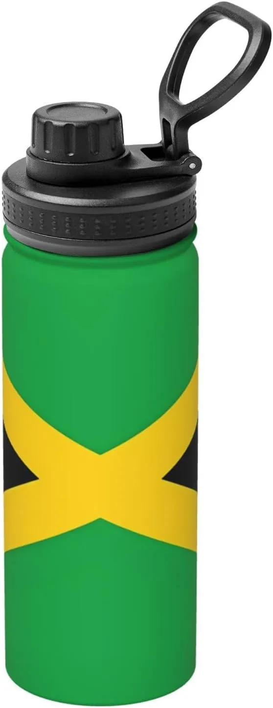 PHAYAH Jamaica Flag Camping Hiking Hydration Flask Stainless Steel, Double Walled & Vacuum Insulated Water Bottle