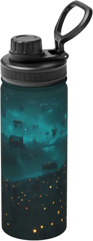 PHAYAH Lights In The Dark Camping Hiking Hydration Flask Stainless Steel, Double Walled & Vacuum Insulated Water Bottle