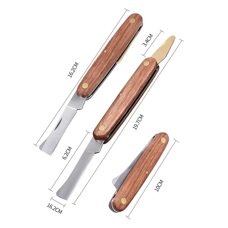 Plant Grafting Knife Grafting Tools Foldable Grafting Pruning Knife Professional Garden Grafting Cutter Wooden Handle Knife