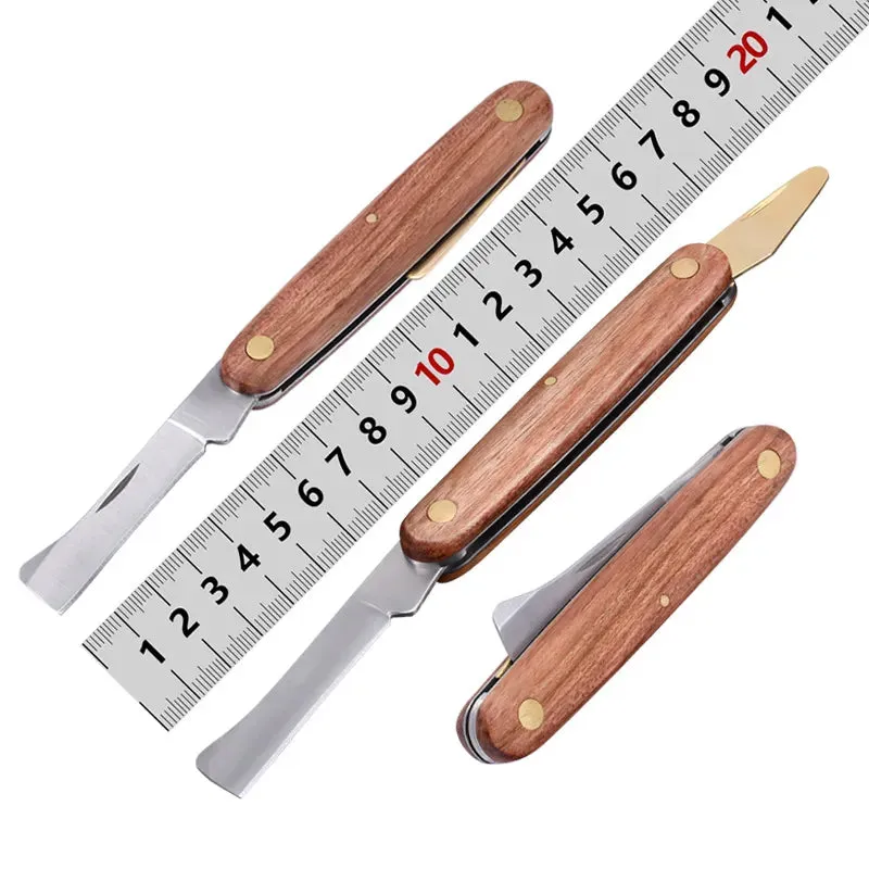 Plant Grafting Knife Grafting Tools Foldable Grafting Pruning Knife Professional Garden Grafting Cutter Wooden Handle Knife