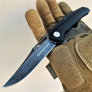 Pocket Knife Camping Accessories Survival Kit 8" Tactical Knife Darjk Gray Stonewash D2 Steel Blade with Ball Bearing System Paired With G10 Handle Scales Hunting Knife Camping Gear 79798