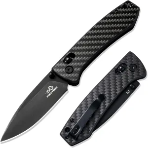 Pocket Knife for Men Women - EDC D2 Folding Knife with Clip, Carbon Fiber Handle, Axis Lock Knives for Work Camping Hiking, Gifts Knives for Dad Husband