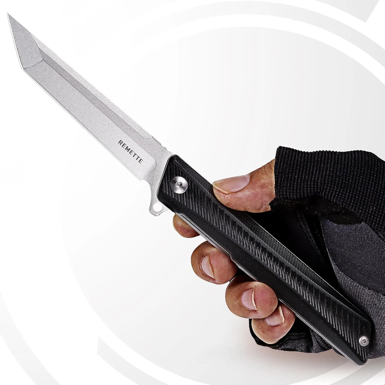 Pocket Knife GD22K, Flipper Open D2 Steel Tanto Folding knife with Durable G10 Handle,Men Women Everyday Carry EDC Knife,Sharp Camping Hiking Daily Work Knives