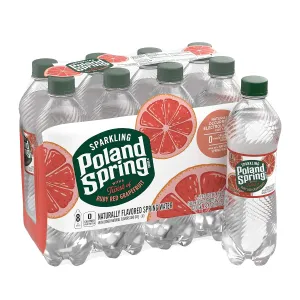 Poland Spring Sparkling Water, Red Ruby Grapefruit, 16.9 Fl Oz, Pack of 8