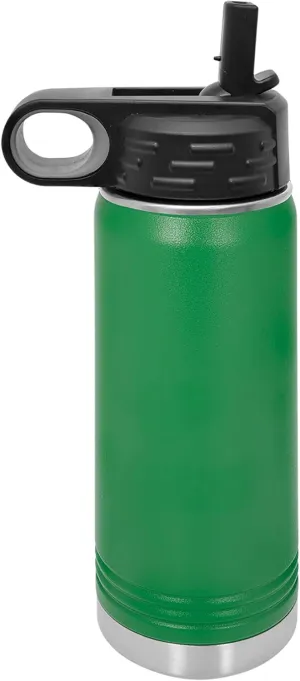 Polar Camel 40 oz Stainless Steel Water Bottle with Flip Top Lid and Straw (Green)