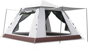 Pop Up Camping Tent 104x104x75 inch, 2/4/6 Person Dome Tent, Waterproof Windproof Easy Setup Tents, Lightweight Outdoor Tent for Backpacking, Easy Set-up Double Layer Tent for 4 Season
