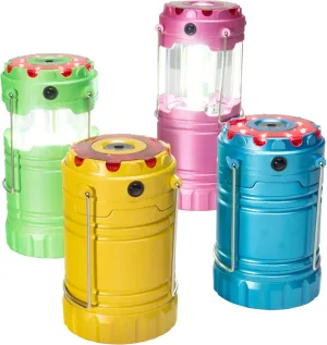 Pop-Up Lanterns with Flashlight & Emergency Flash (4-Pack) (Neon)