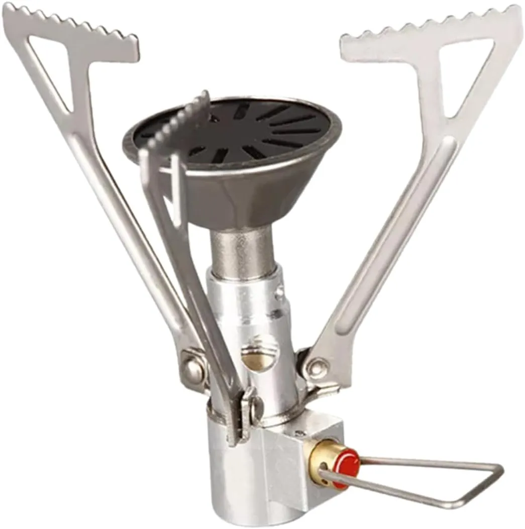 POPETPOP 2pcs Folding Mini Stainless Steel Camping Stove Portable Leak Gas Cooker Enhanced Heat Resistance for Outdoor Cooking and Picnic Use