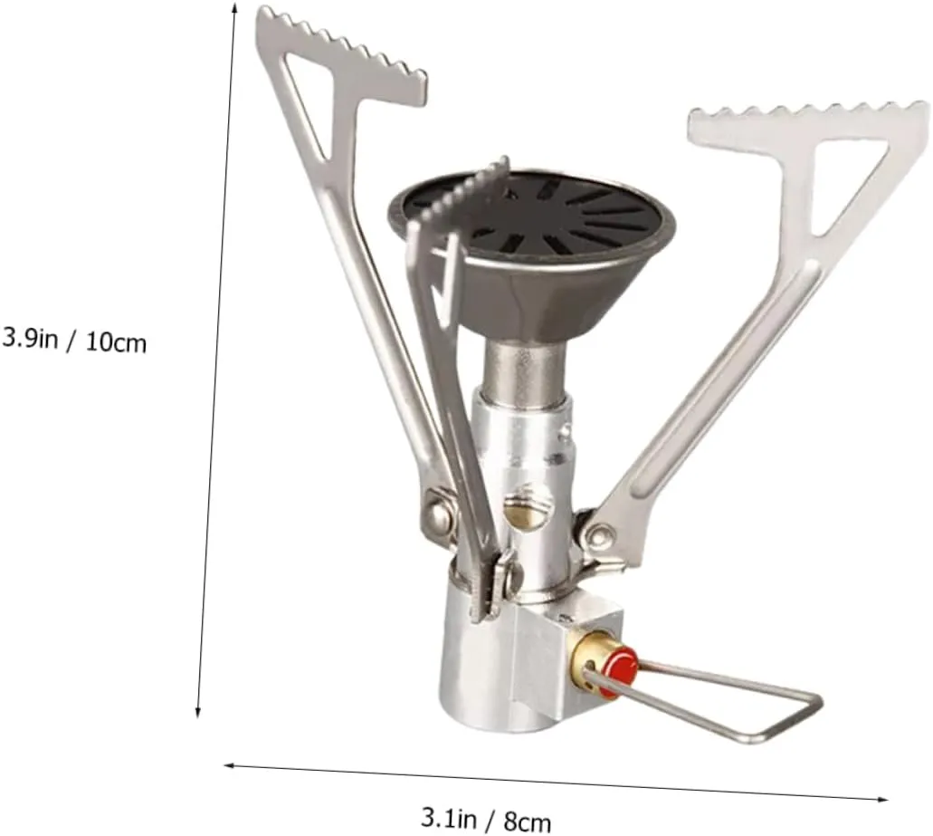 POPETPOP 2pcs Folding Mini Stainless Steel Camping Stove Portable Leak Gas Cooker Enhanced Heat Resistance for Outdoor Cooking and Picnic Use