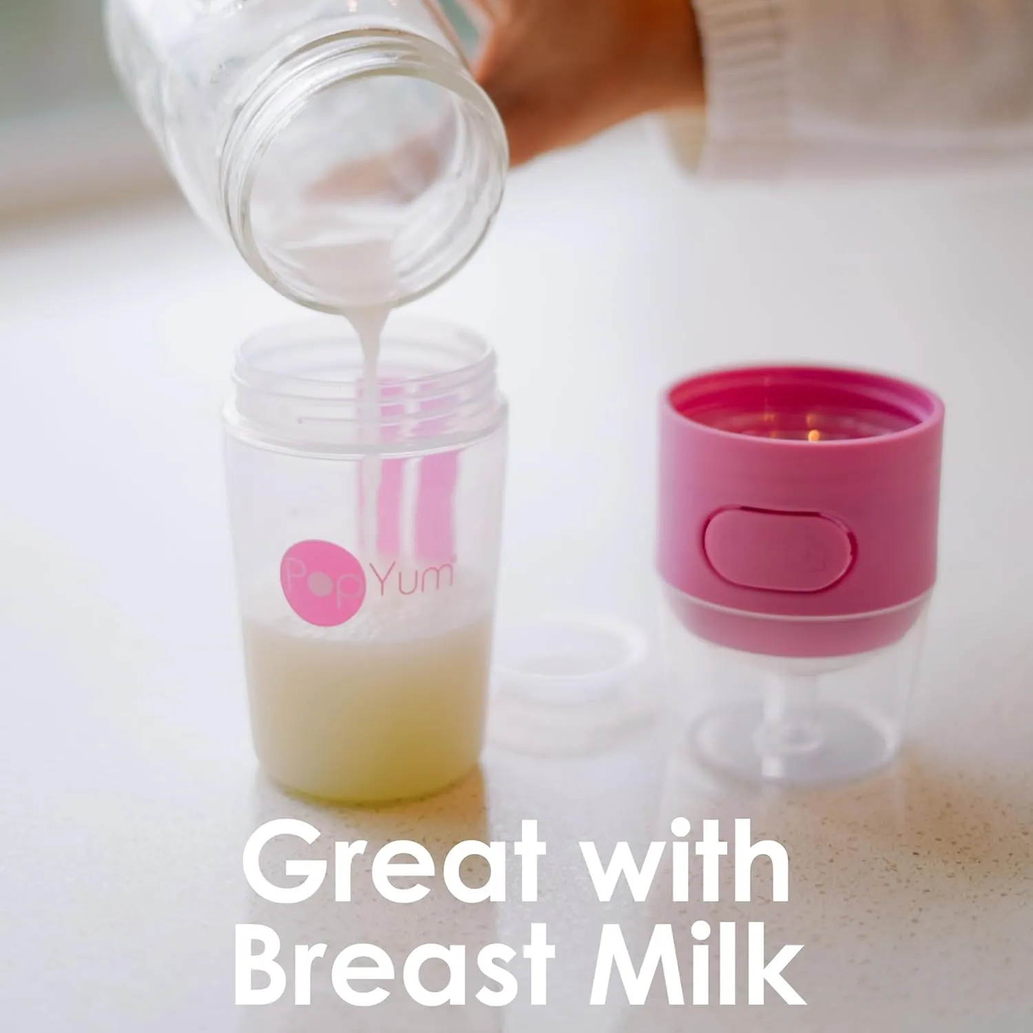 PopYum 9 oz Pink Anti-Colic Formula Making/Mixing/Dispenser Baby Bottles, 2-Pack with #2 Medium Flow Nipples, 260 ml, BPA-Free, Natural Latch