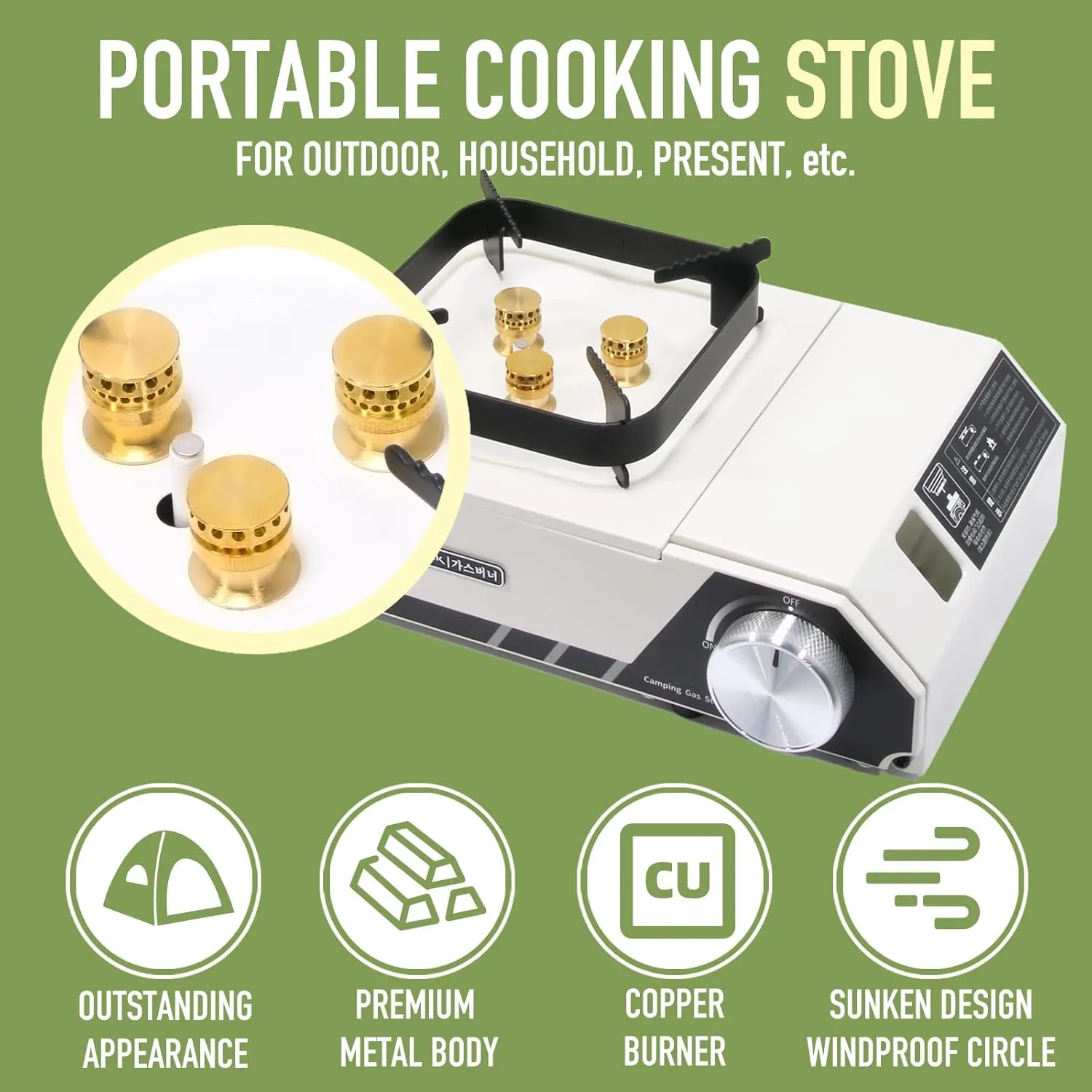 Portable 3 Burners Outdoor Camping Stove by Buerk