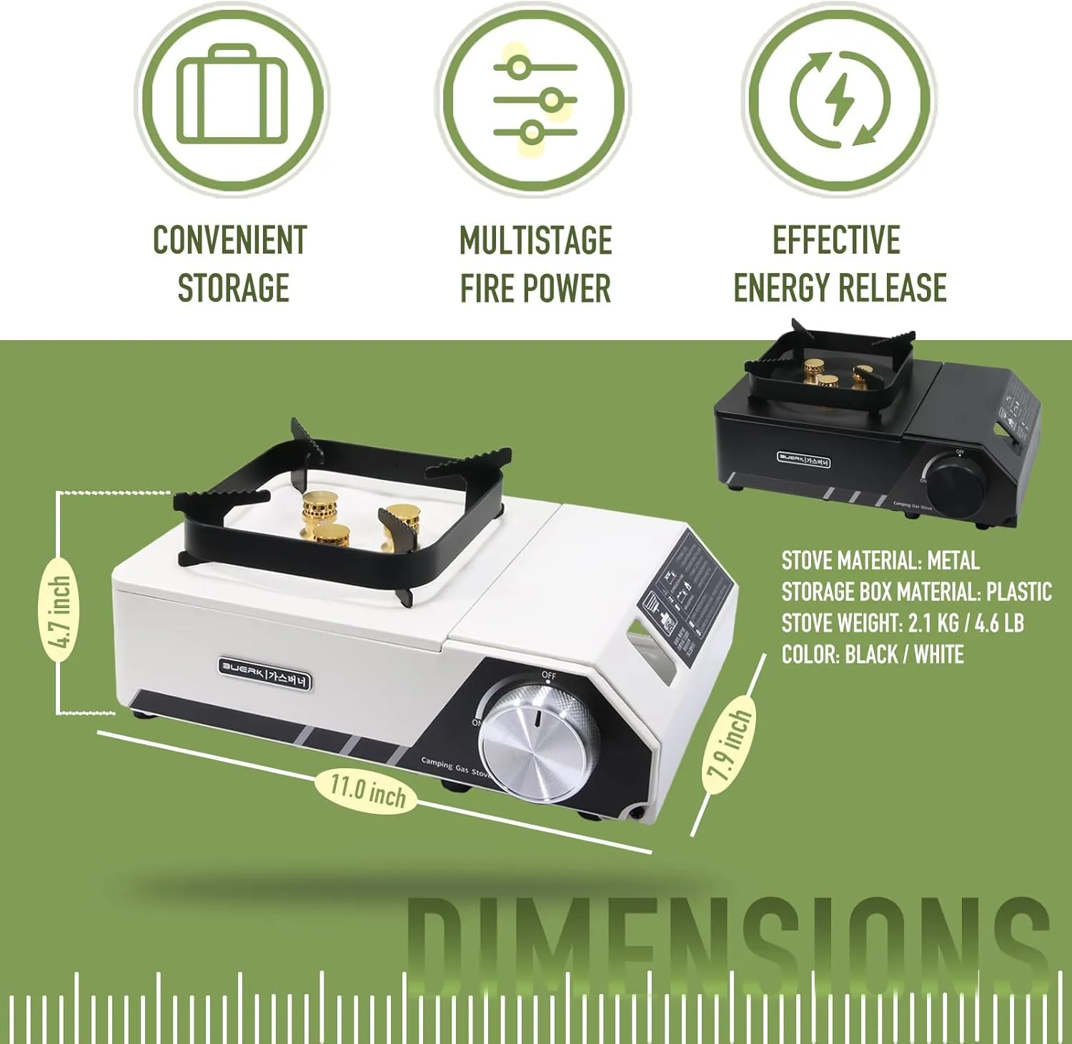 Portable 3 Burners Outdoor Camping Stove by Buerk