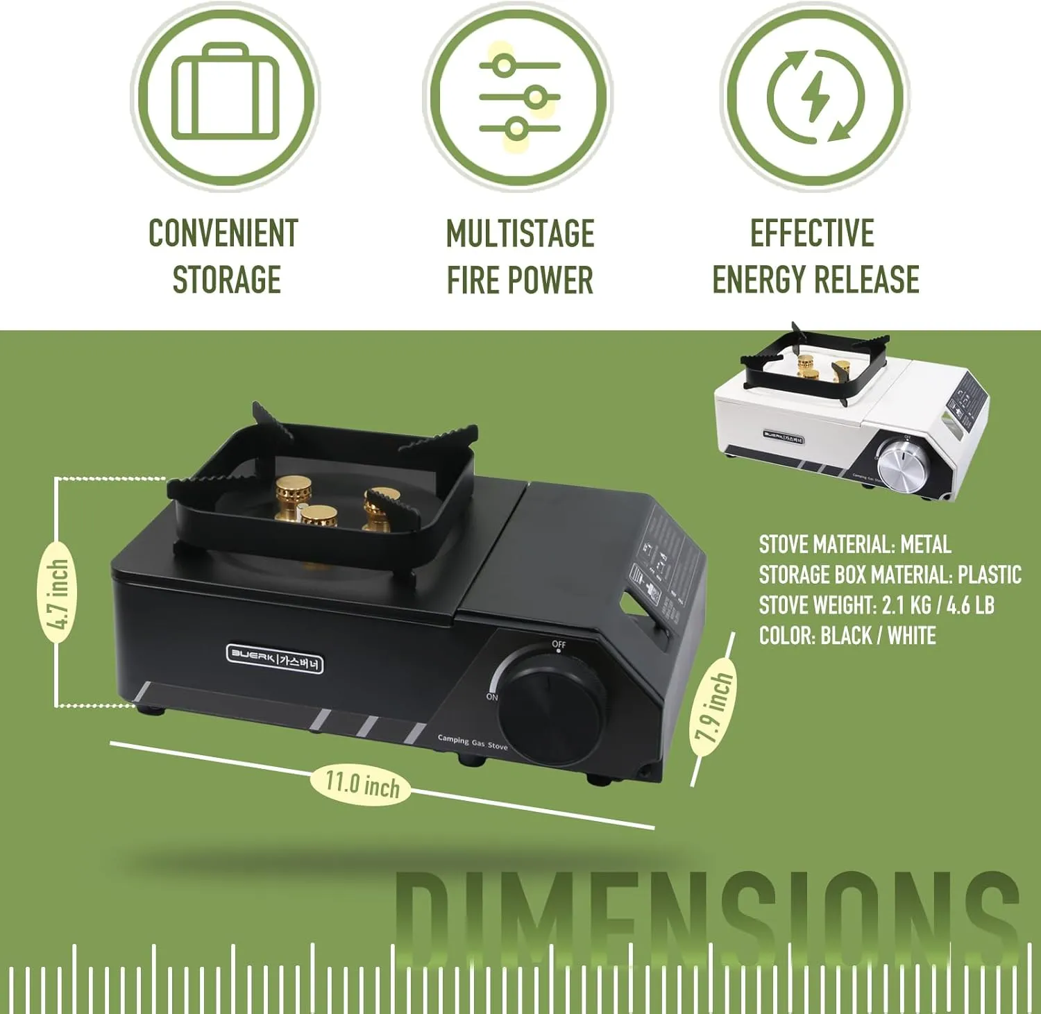 Portable 3 Burners Outdoor Camping Stove by Buerk
