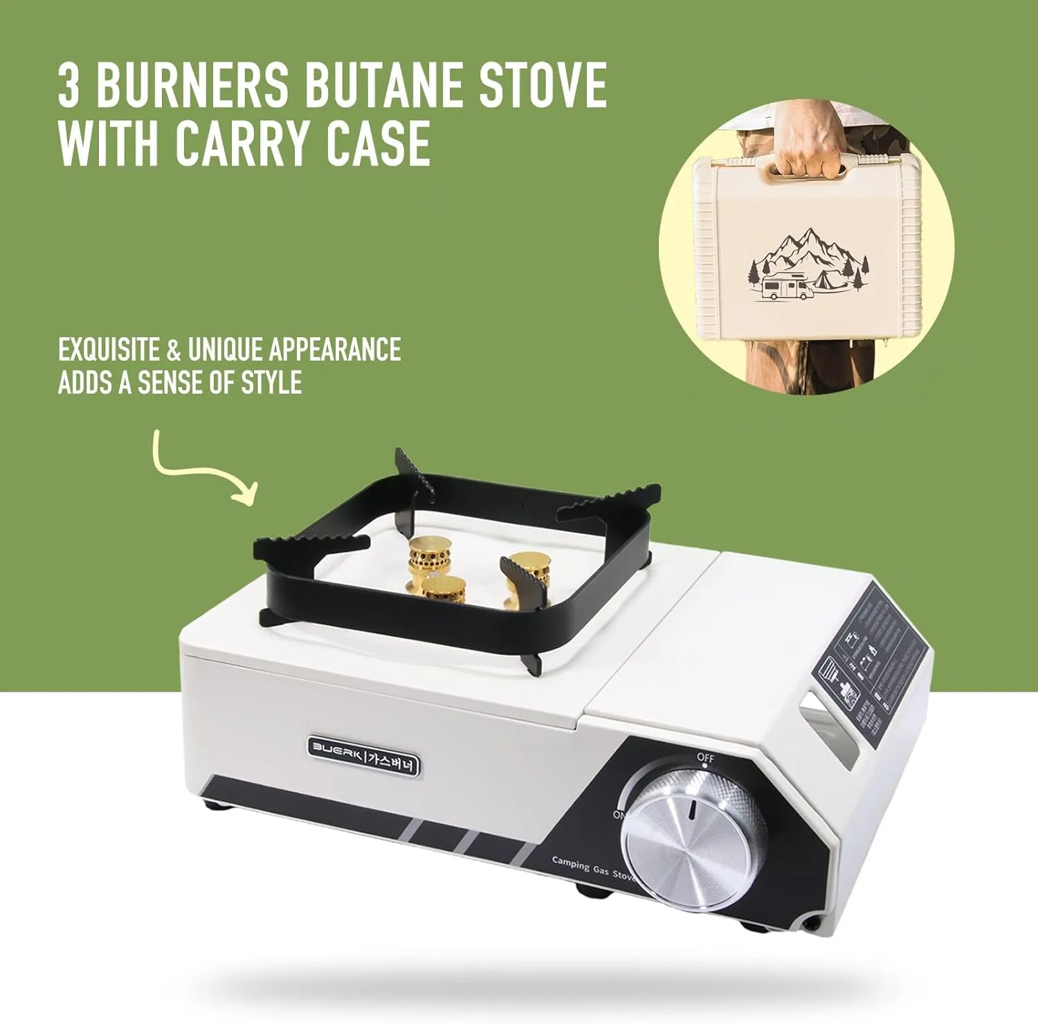 Portable 3 Burners Outdoor Camping Stove by Buerk
