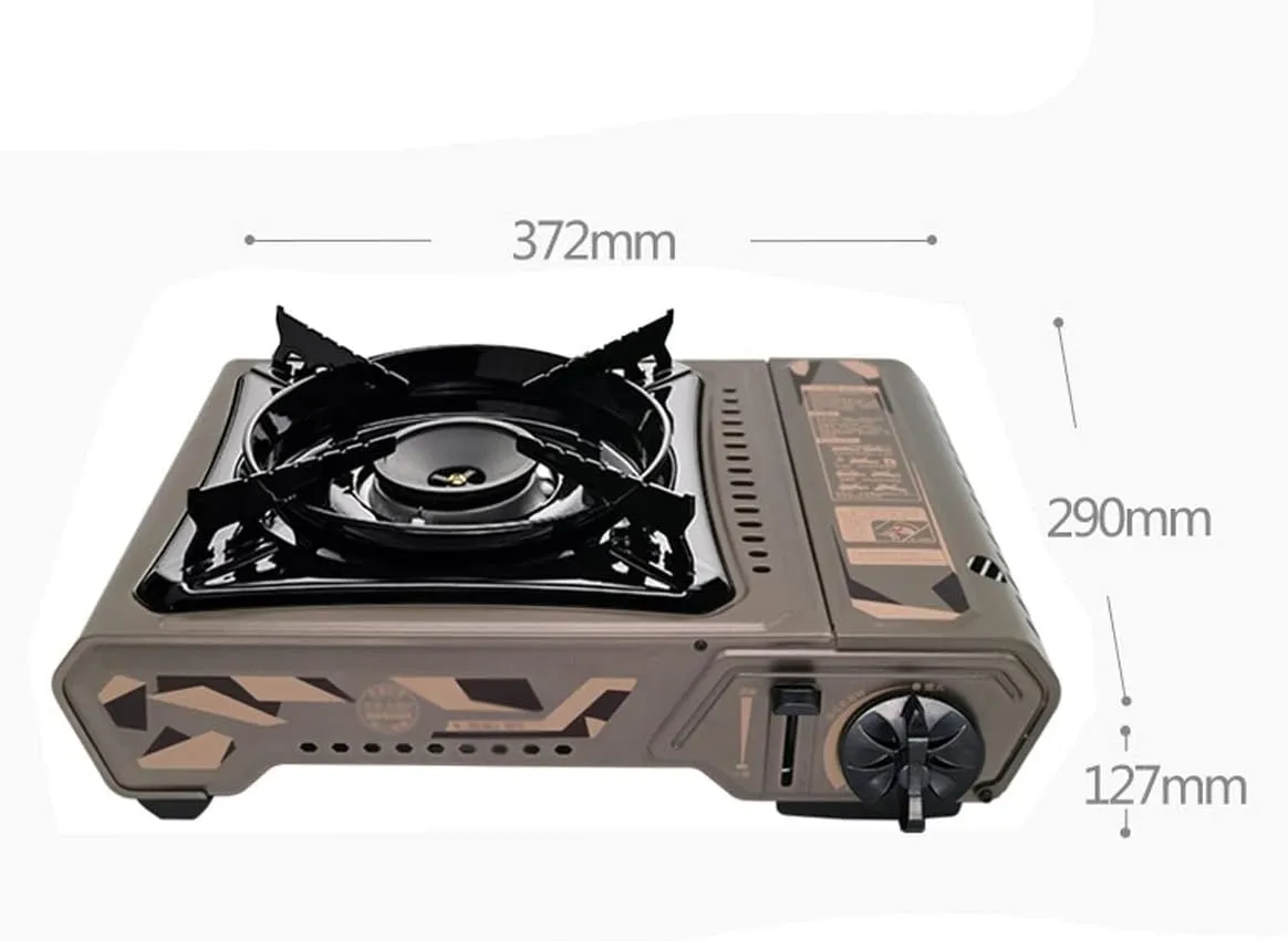 Portable Butane Stove Portable Gas Stove, Windproof Camping Stove, Piezo Electric Ignition, Outdoor Portable Butane Stove Burner for Outdoor Cooking, Backpacking, Hiking Trip, Home Emergency ( Gray :