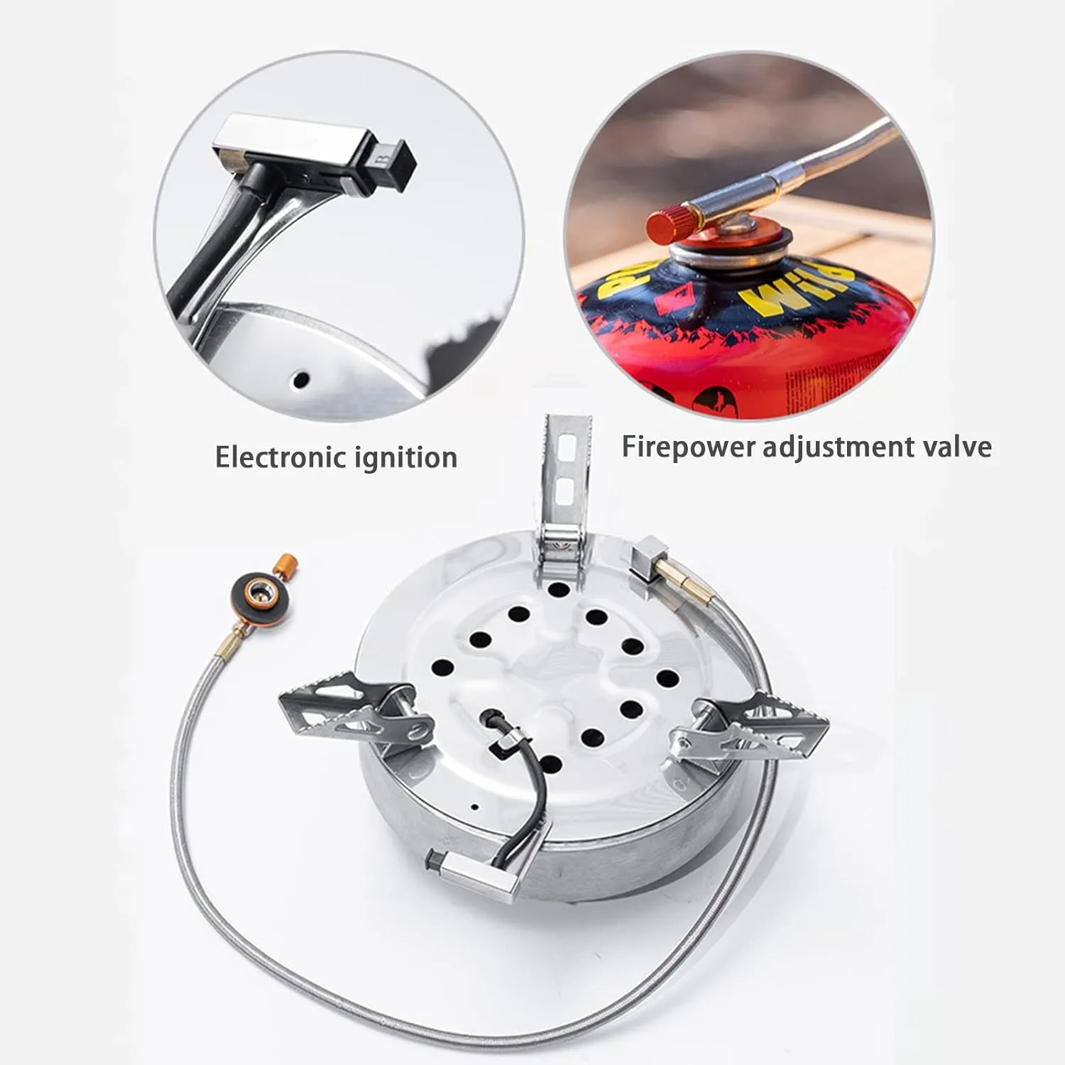 Portable Butane Stove with Storage Box Camp Kitchen Equipment Outdoor Gas Stove Hurricane Stove Single Burner Camp Stove Camping Cooking Stove