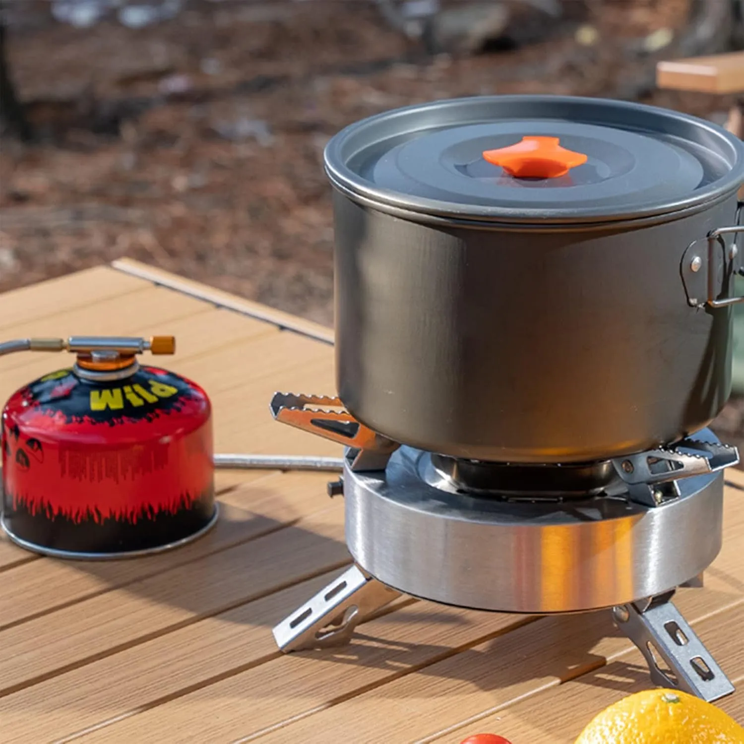 Portable Butane Stove with Storage Box Camp Kitchen Equipment Outdoor Gas Stove Hurricane Stove Single Burner Camp Stove Camping Cooking Stove