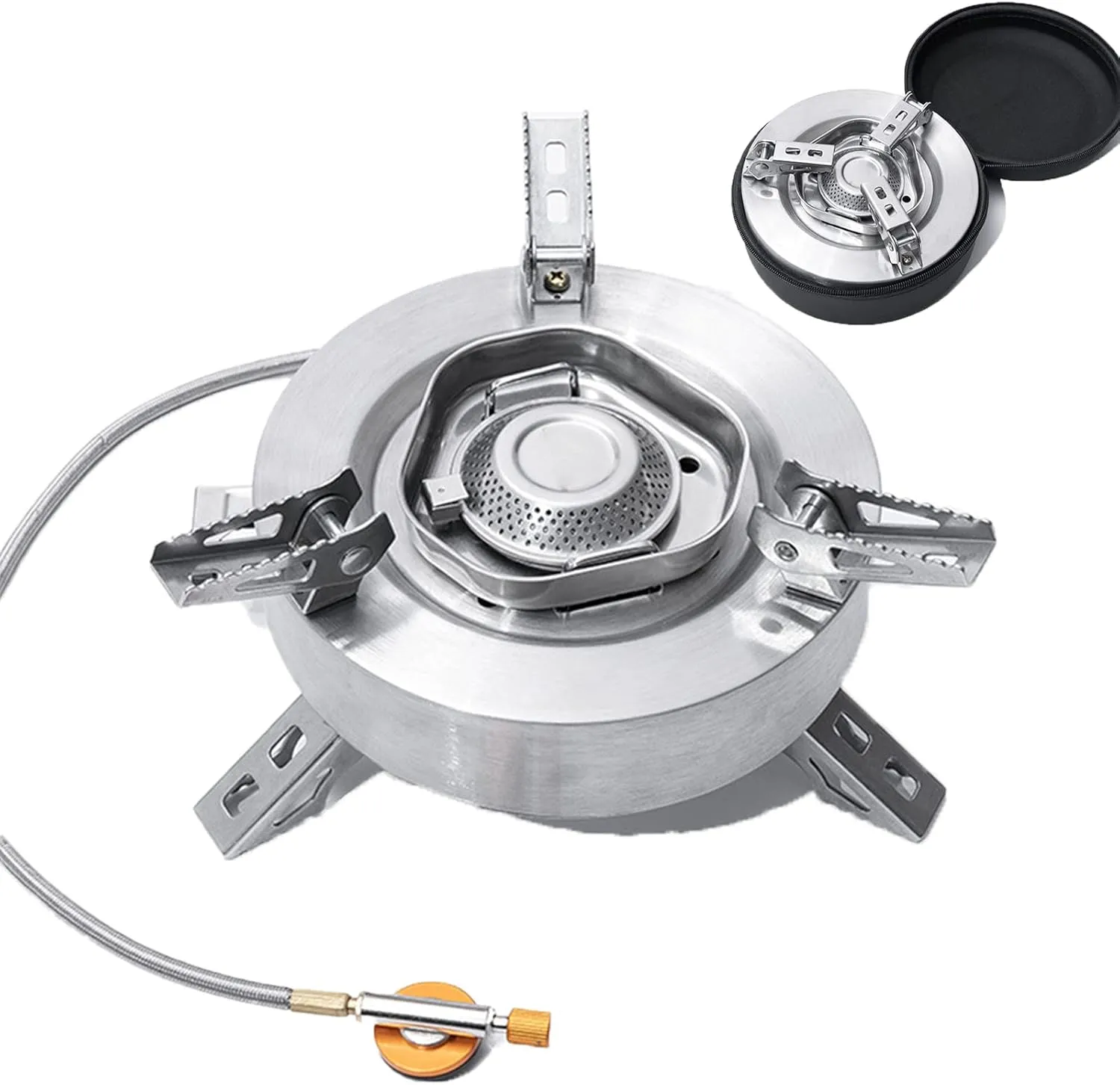 Portable Butane Stove with Storage Box Camp Kitchen Equipment Outdoor Gas Stove Hurricane Stove Single Burner Camp Stove Camping Cooking Stove