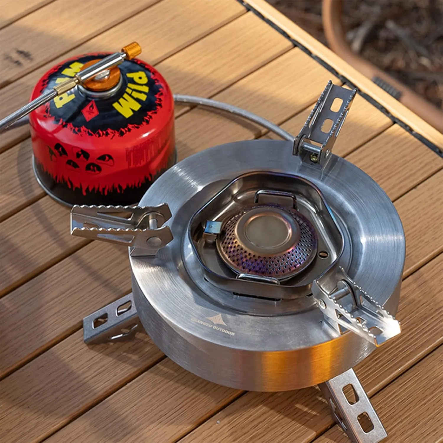 Portable Butane Stove with Storage Box Camp Kitchen Equipment Outdoor Gas Stove Hurricane Stove Single Burner Camp Stove Camping Cooking Stove