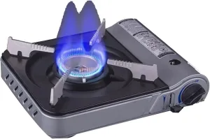 Portable Butane Stove XPSSJMU 15,000 BTU Single Camping Gas Stoves Piezo Electric Ignition Outdoor Field Stove Cassette Stove Gas Portable Butane Stove