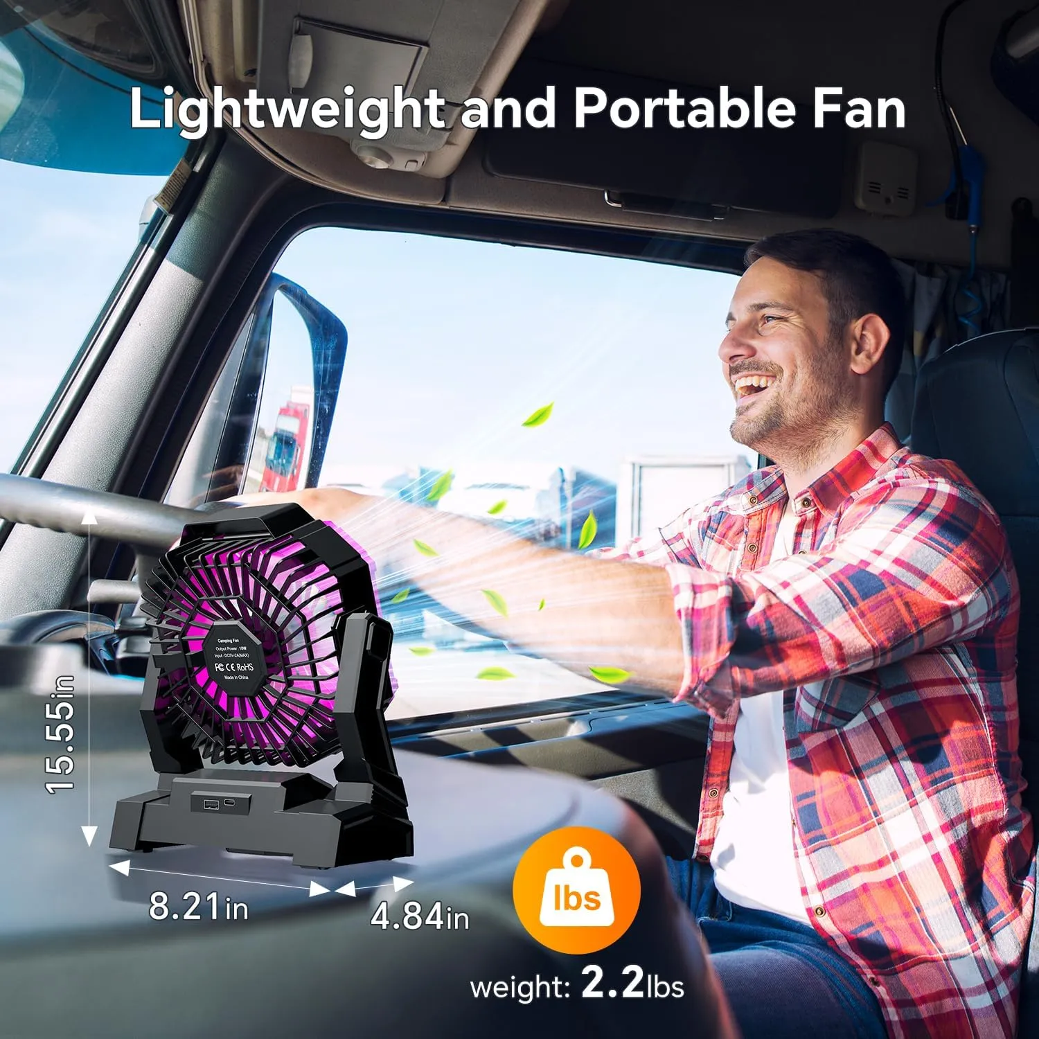 Portable Camping Fan with LED Lantern, 20000mAh Rechargeable Battery Operated Fan with 3 Speeds & Digtal, Personal USB Table for Camping Essential ＆ Hurricane-Ready