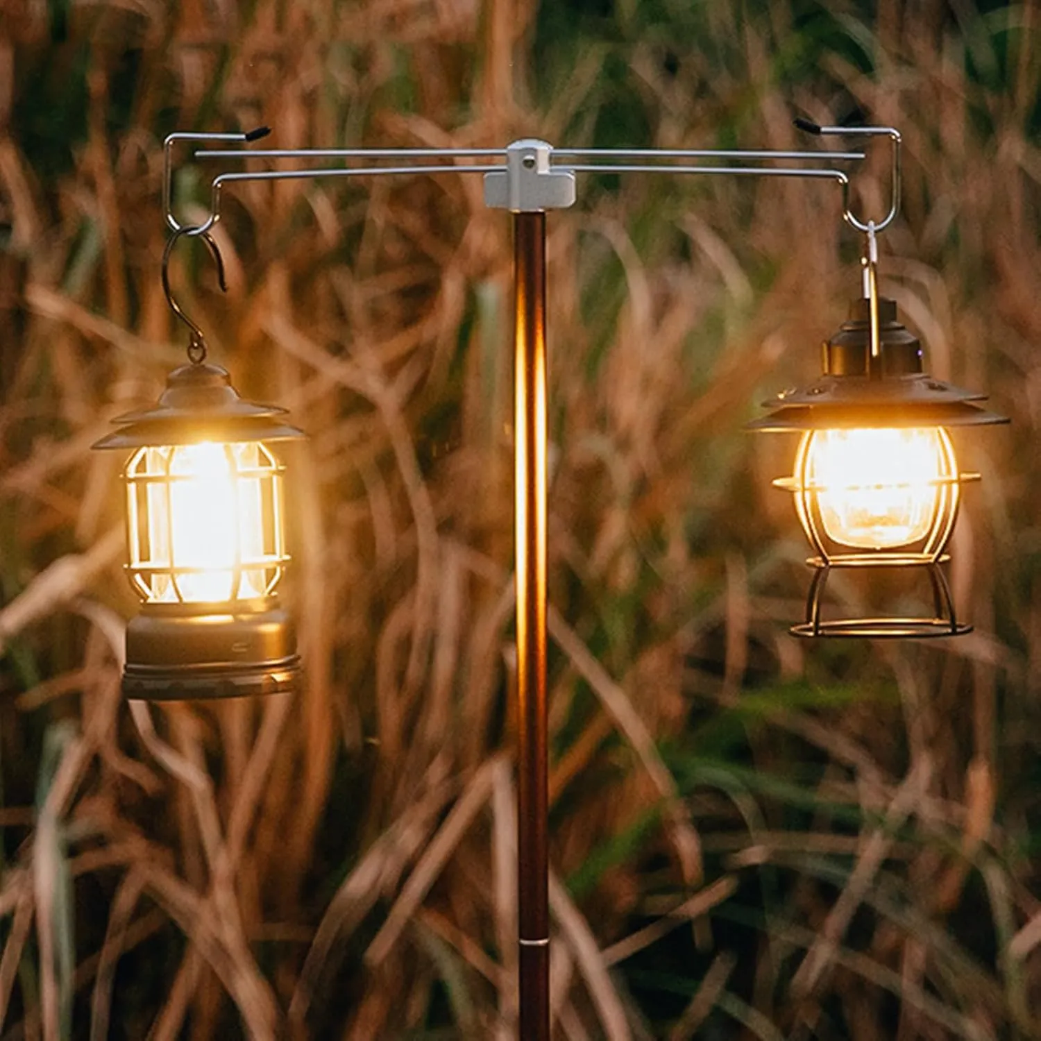 Portable Camping Folding Lamp Pole Lightweight Collapsible Aluminum Lantern Stand Outdoor Light er Holder Stick for Camping Hiking Fishing Garden BBQ